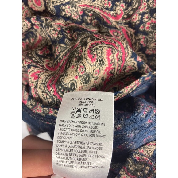 NWT Lucky Brand Paisley 1/4 button down shirt - Picture 5 of 6